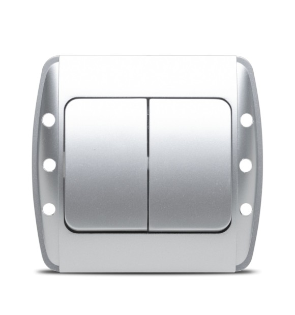 Comutator 10A gri metalizat, gama Zirve - Elbi