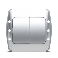 Comutator 10A gri metalizat, gama Zirve - Elbi