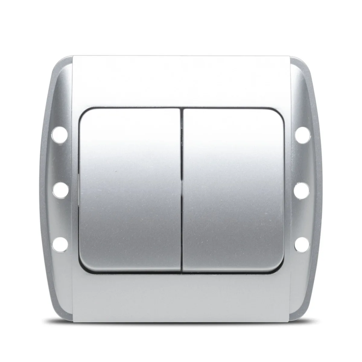 Comutator 10A gri metalizat, gama Zirve - Elbi
