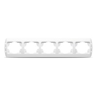 Rama 5 posturi alb Zirve, plastic ABS pentru aparataj modular