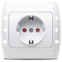 Priza Schuko 16A cu protectie copii, alb, gama Zirve