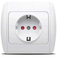 Priza Schuko 16A cu protectie copii, alb, gama Zirve - vedere laterala