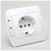 Priza Schuko 16A cu protectie copii, alb, gama Zirve - ambalaj