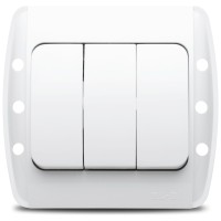 Intrerupator triplu 10A alb Zirve, comanda 3 circuite