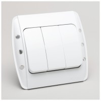 Intrerupator triplu 10A alb Zirve, comanda 3 circuite - ambalaj
