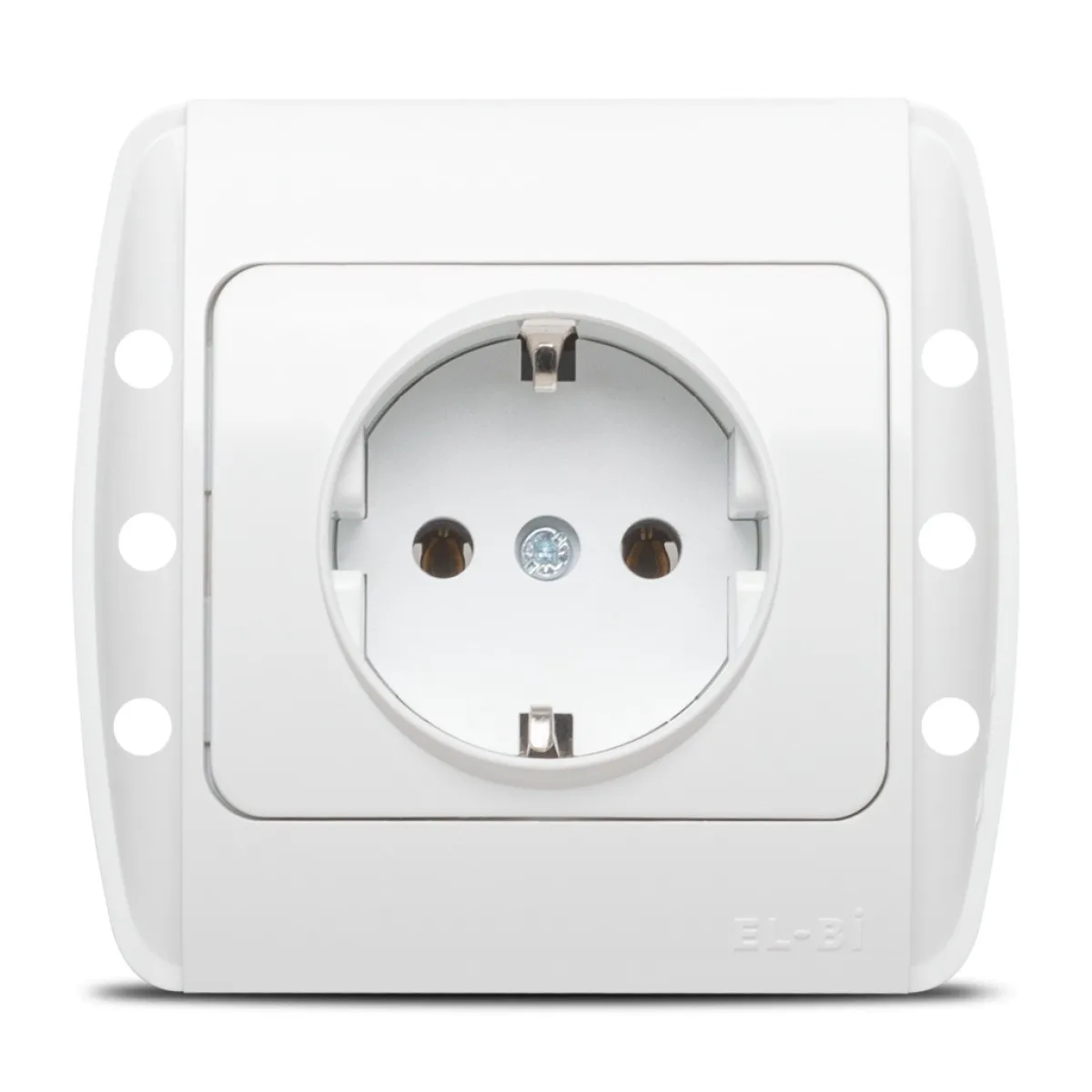 Priza Schuko 16A alb Zirve, cu contact de protectie