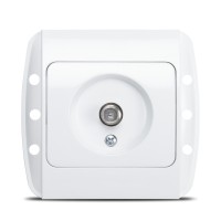 Priza TV alb Zirve, conector tip F, montaj ingropat - Elbi