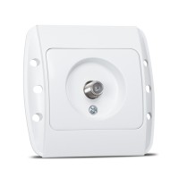 Priza TV alb Zirve, conector tip F, montaj ingropat - Elbi - detaliu