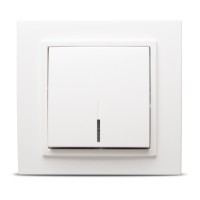 Intrerupator simplu cu indicator LED 10A alb, gama Zena