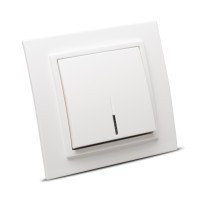 Intrerupator simplu cu indicator LED 10A alb, gama Zena - detaliu