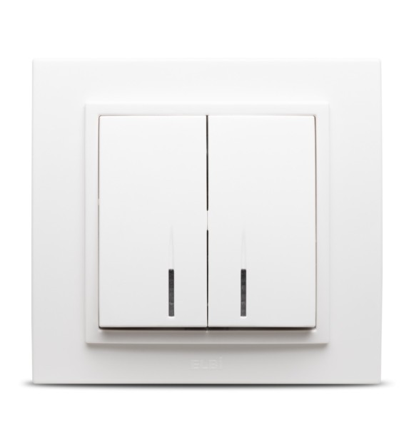 Comutator 10A cu indicator LED, alb, gama Zena - Elbi