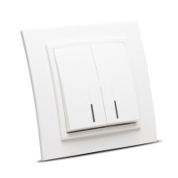Comutator 10A cu indicator LED, alb, gama Zena - Elbi - detaliu