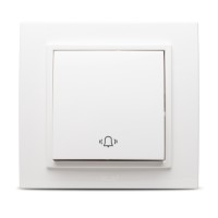 Buton de sonerie 10A alb, gama Zena - Elbi