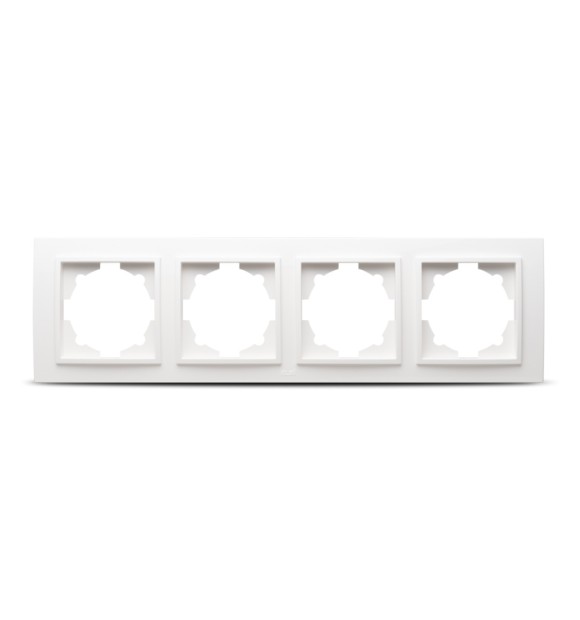 Rama 4 posturi alb Zena, ornament aparataj 4 module - Elbi