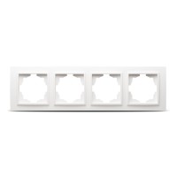 Rama 4 posturi alb Zena, ornament aparataj 4 module - Elbi