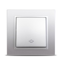 Intrerupator sonerie 10A gri metalizat Zena - buton cu revenire