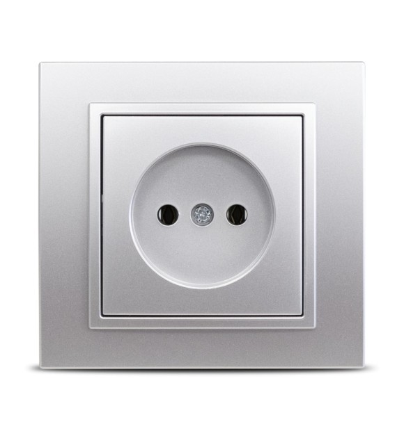 Priza fara contact de protectie 16A gri metalizat Zena