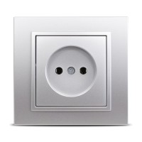 Priza fara contact de protectie 16A gri metalizat Zena