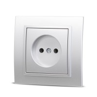 Priza fara contact de protectie 16A gri metalizat Zena - vedere laterala
