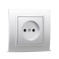 Priza fara contact de protectie 16A gri metalizat Zena - detaliu