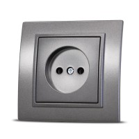 Priza fara contact de protectie 16A fume Zena - ELBI - vedere laterala