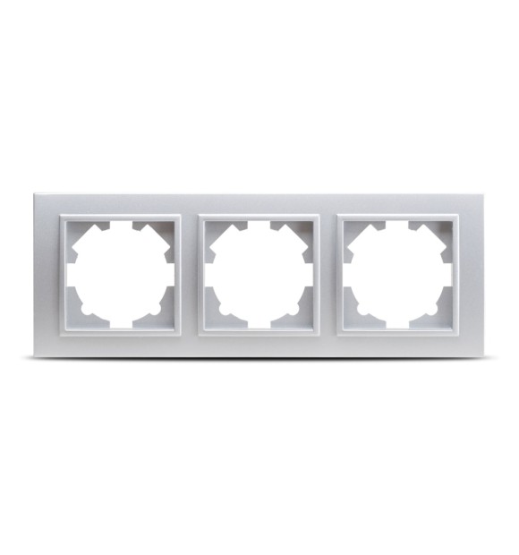 Rama 3 posturi gri metalizat Zena - rama ornament tripla