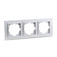 Rama 3 posturi gri metalizat Zena - rama ornament tripla - vedere laterala