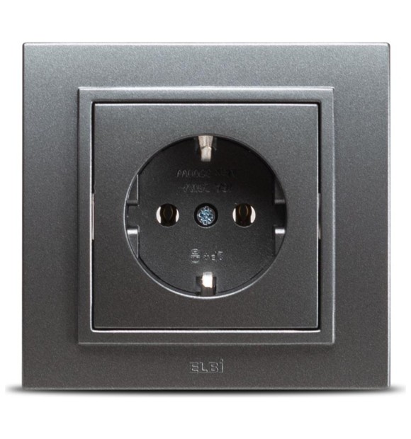 Priza Schuko 16A fumurie Zena, cu contact de protectie - Elbi