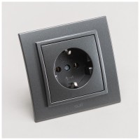 Priza Schuko 16A fumurie Zena, cu contact de protectie - Elbi - vedere laterala