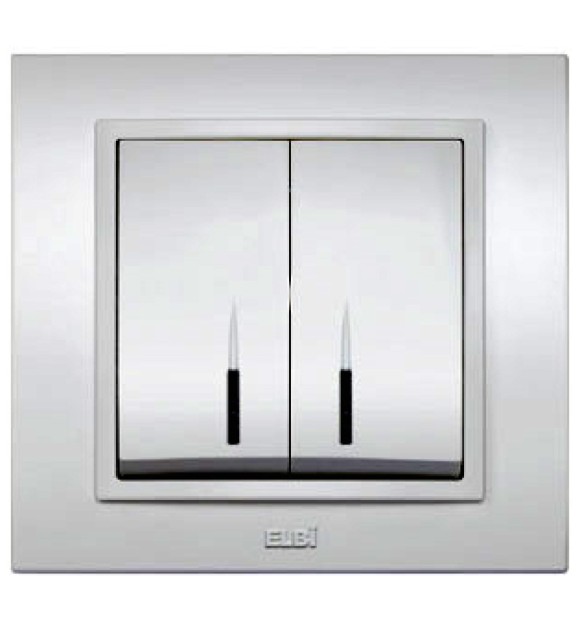 Comutator 10A gri metalizat cu LED, gama Zena - Elbi
