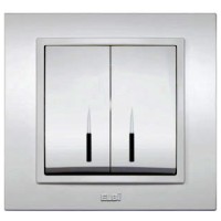 Comutator 10A gri metalizat cu LED, gama Zena - Elbi