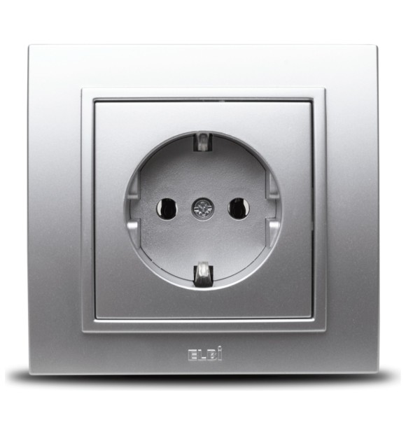 Priza Schuko 16A gri metalizat cu contact de protectie - gama Zena