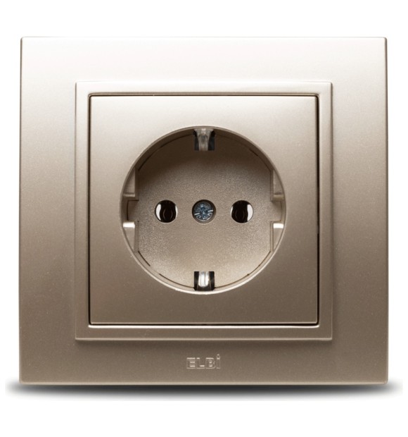 Priza Schuko 16A titan, contact de protectie, gama Zena