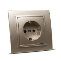 Priza Schuko 16A titan, contact de protectie, gama Zena - vedere laterala