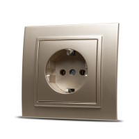 Priza Schuko 16A titan, contact de protectie, gama Zena - detaliu