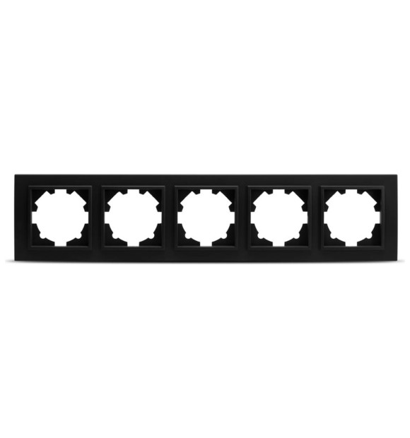 Rama 5 posturi negru mat Zena - ornament aparataj electric