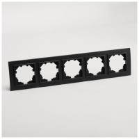 Rama 5 posturi negru mat Zena - ornament aparataj electric - vedere laterala