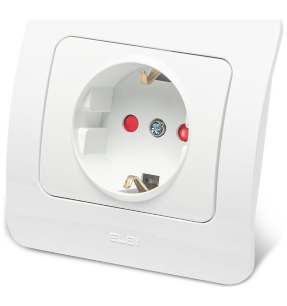 Priza Schuko 16A alba cu protectie copii, gama Jazz