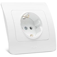 Priza Schuko 16A alba cu contact de protectie - gama Jazz Elbi - detaliu