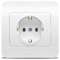 Priza Schuko 16A alba cu contact de protectie - gama Jazz Elbi - ambalaj