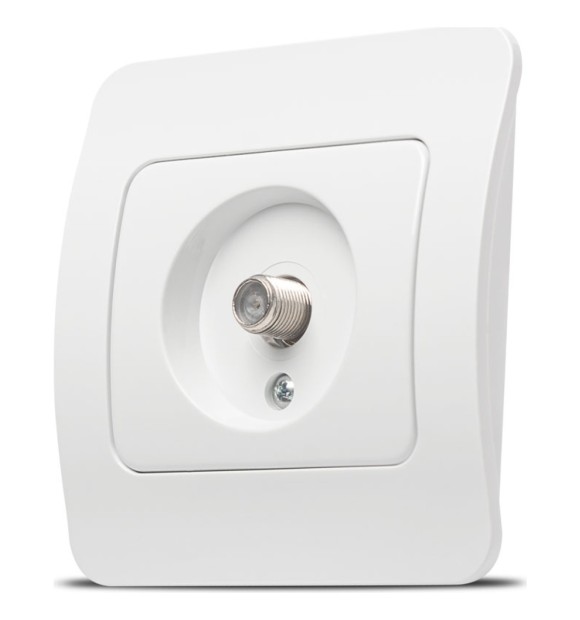 Priza TV alb cu conector F, gama Jazz - Elbi