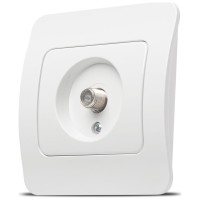 Priza TV alb cu conector F, gama Jazz - Elbi