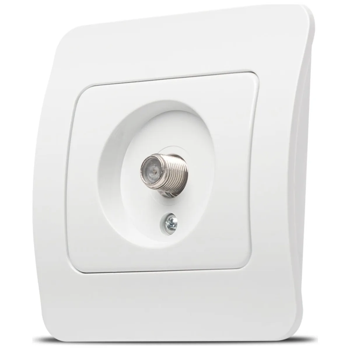 Priza TV alb cu conector F, gama Jazz - Elbi