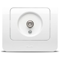 Priza TV alb cu conector F, gama Jazz - Elbi - detaliu