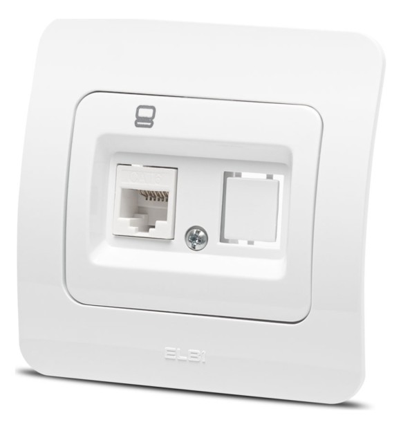 Priza date 1xRJ45 Cat6e UTP alb, gama Jazz - Elbi