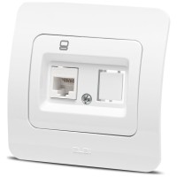 Priza date 1xRJ45 Cat6e UTP alb, gama Jazz - Elbi