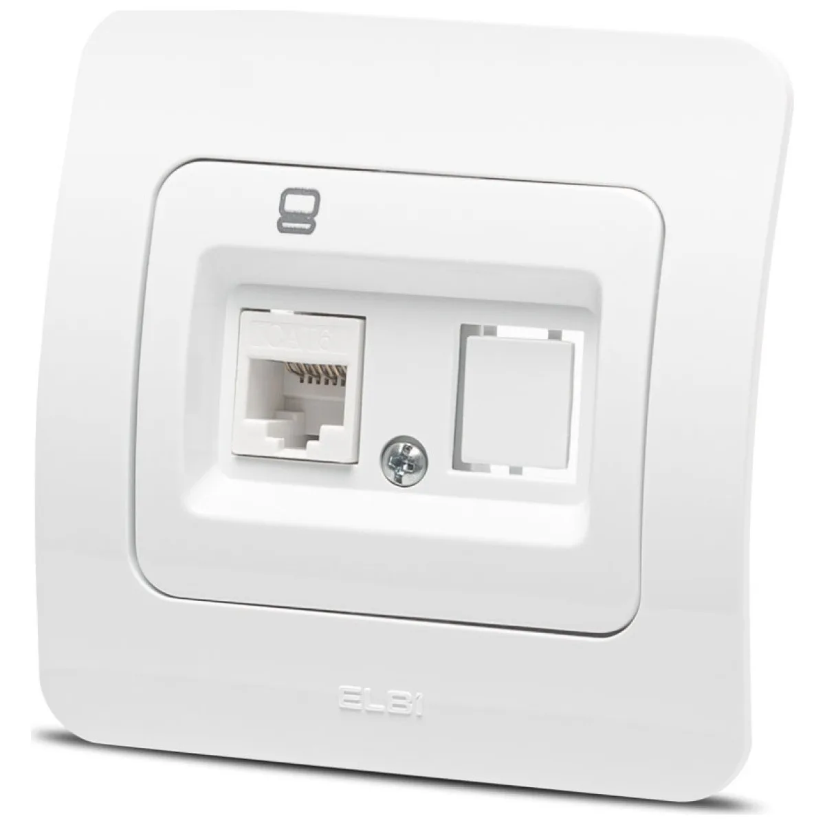 Priza date 1xRJ45 Cat6e UTP alb, gama Jazz - Elbi