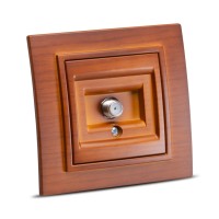 Priza TV cu conector tip F, culoare cires, gama Zena - vedere laterala