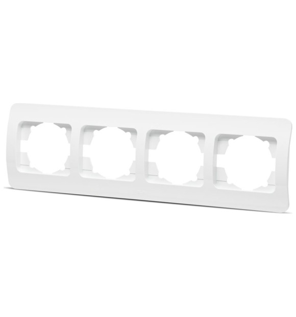 Rama 4 posturi alba Jazz, ornament plastic pentru 4 module