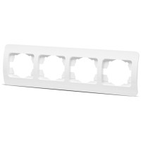 Rama 4 posturi alba Jazz, ornament plastic pentru 4 module